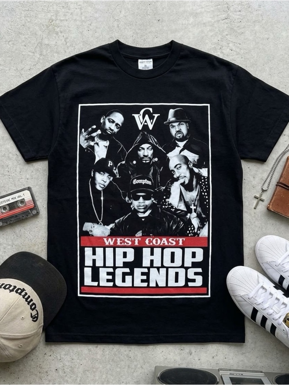 Hip Hop Legends Graphic Short Sleeve Tee by Shaka Wear